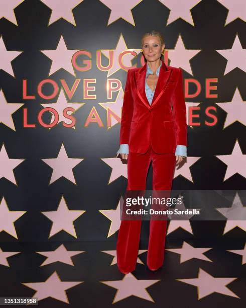 Gwyneth Paltrow arrives at Gucci Love Parade on November 02, 2021 in Los Angeles, California.