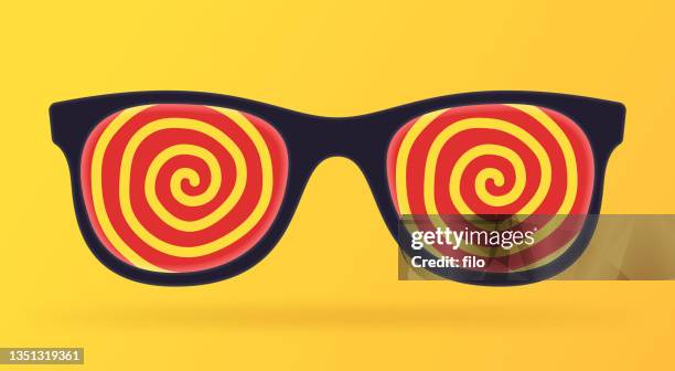 hypnosis x-ray vision glasses - sunny stock illustrations