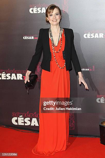 Isabelle Carre attends the 36th Cesar Film Awards at Theatre du Chatelet on February 25, 2011 in Paris, France.