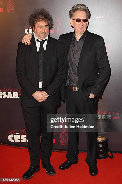 Benoit Delepine and Gustave Kerven attend the 36th Cesar Film Awards at Theatre du Chatelet on February 25, 2011 in Paris, France.