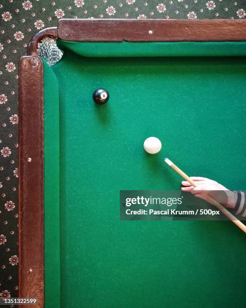 cropped hand playing pool,puyehue,los lagos region,chile - snooker break stock pictures, royalty-free photos & images