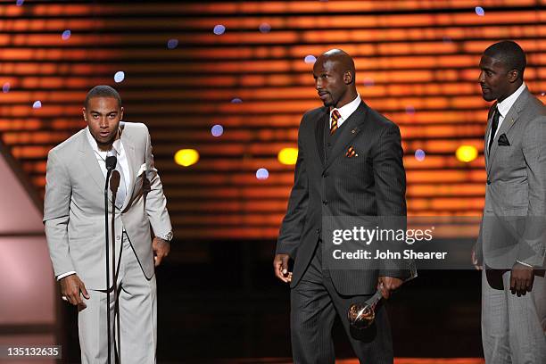 DeSean Jackson of the NFL's Philadelphia Eagles accepts the award for 'Best Game' onstage at The 2011 ESPY Awards held at the Nokia Theatre L.A. Live...