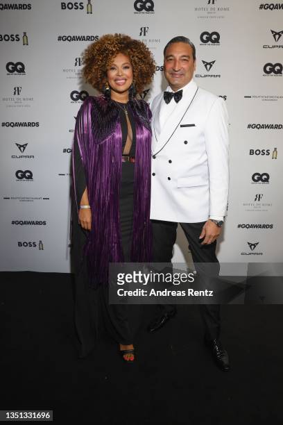 Mousse T and Khadra Sufi attend the GQ Men Of The Year Awards 2021 at Gendarmerie on November 04, 2021 in Berlin, Germany.
