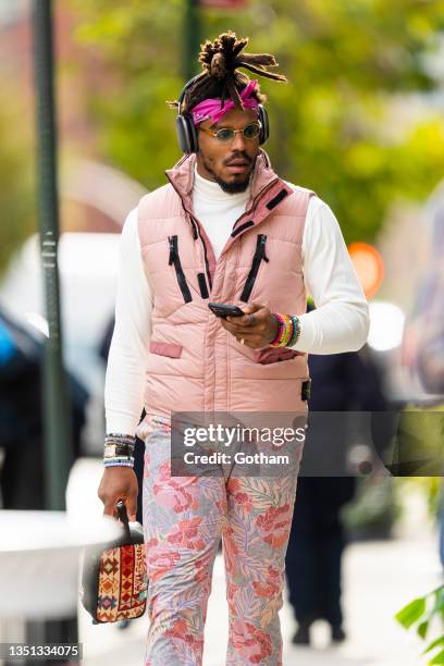 Cam Newton is seen in NoHo on November 04, 2021 in New York City.