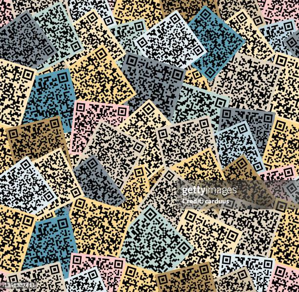 seamless   multi-colored  code  pattern - qr code stock illustrations