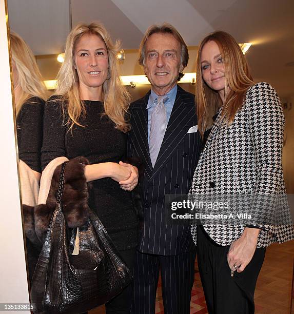 Ludovica Andreoni, Luca Cordero Di Montezemolo and Stella McCartney attend the Christmas Lights Cocktail Party at the Stella McCartney boutique on...