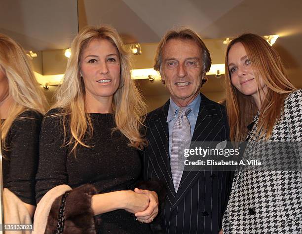 Ludovica Andreoni, Luca Cordero Di Montezemolo and Stella McCartney attend the Christmas Lights Cocktail Party at the Stella McCartney boutique on...