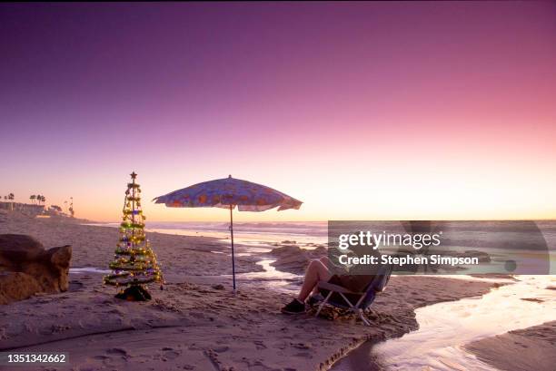 small christmas with lights tree outdoors - december 15 stock pictures, royalty-free photos & images