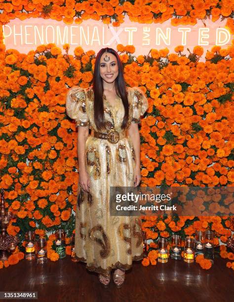 Meena Harris, Founder and CEO of Phenomenal attends the Phenomenal x Live Tinted Diwali Dinner Hosted by Mindy Kaling on November 03, 2021 in Los...