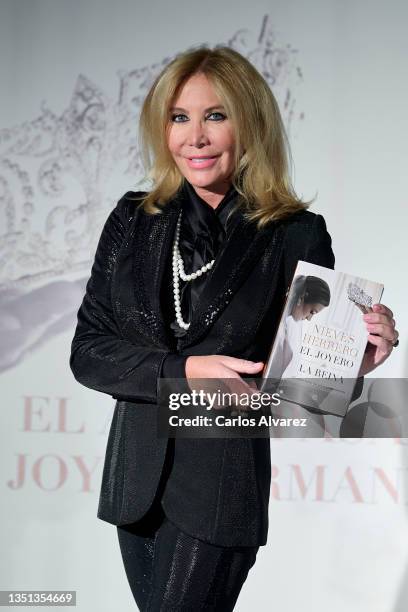 Norma Duval attends the presentation of Nieves Herrero's new book 'El Joyero de la Reina' at the Circulo de Bellas Artes on November 04, 2021 in...