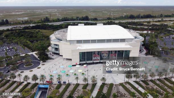 An aerial view of the arena prior to the game between the Florida Panthers and the Washington Capitals on November 04, 2021 at the FLA Live Arena in...