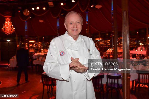 Host Alfons Schuhbeck during the "Festival" VIP premiere of Schubeck's Teatro at Teatro Schuhbeck on November 04, 2021 in Munich, Germany.