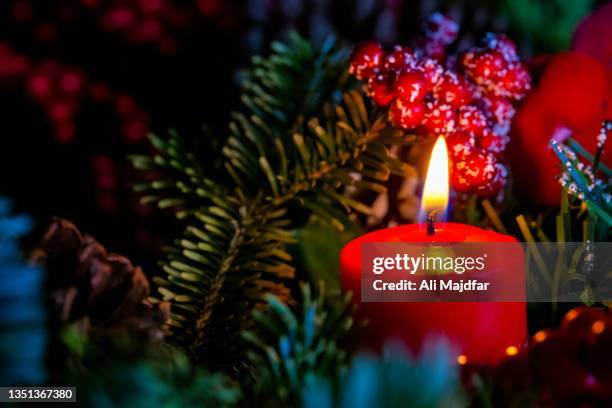 christmass decoration - christmas candle stock pictures, royalty-free photos & images