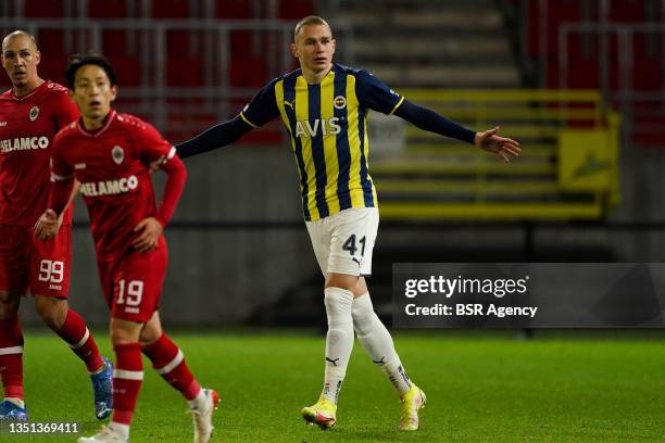 Attila Szalai of Fenerbahce during the Group D - UEFA Europa League match between Royal Antwerp FC and Fenerbahce at Bosuilstadion on November 4,...
