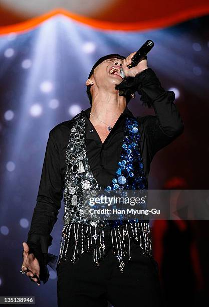 Singer Kim Jun-Su of JYJ performs live on stage during the 2011 The Asia Jewelry Awards on December 6, 2011 in Seoul, South Korea.