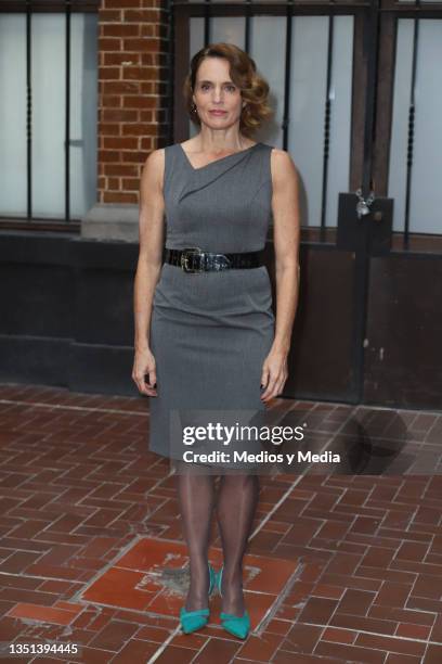 Claudette Maille poses as filming starts for 'El Águila y El Gusano' on November 4, 2021 in Mexico City, Mexico.