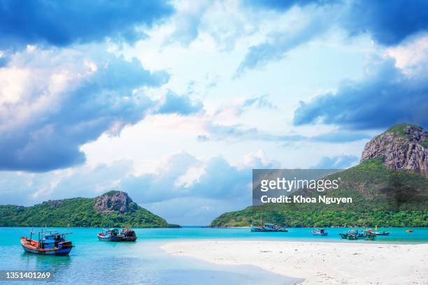 playa de wilde isla con dao, vietnam con agua azul. - bay of water fotografías e imágenes de stock