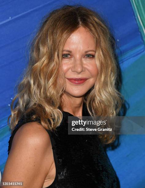 Meg Ryan arrives at the amfAR Gala Los Angeles 2021 on November 04, 2021 in West Hollywood, California.