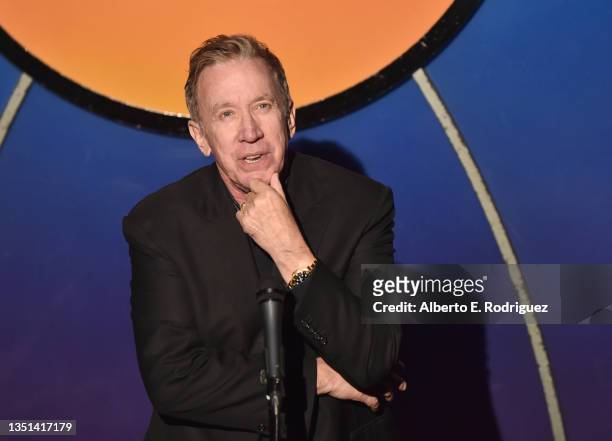 Tim Allen performs at The Laugh Factory on November 04, 2021 in West Hollywood, California.