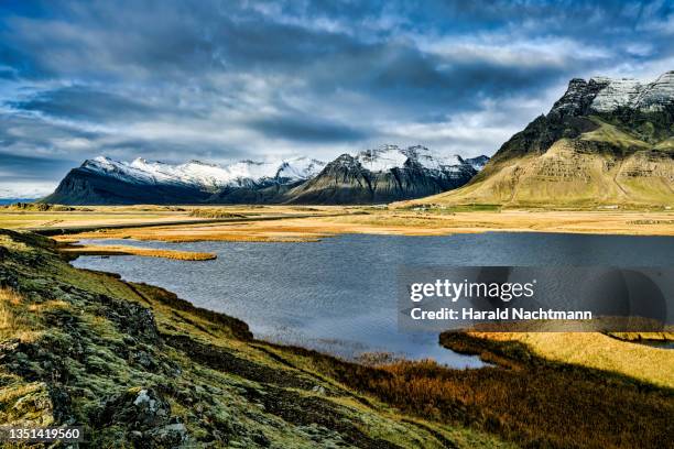 view to vatnajokull, vatnajökull national park, iceland - vatnajokull - fotografias e filmes do acervo
