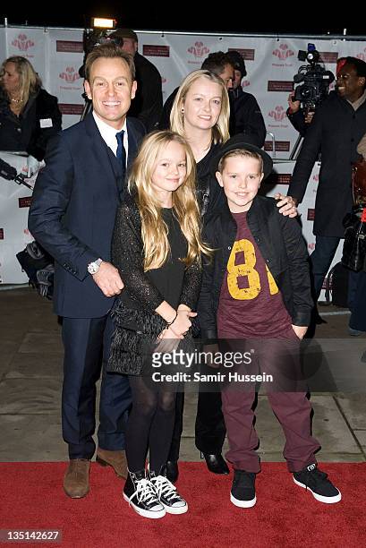 Jason Donovan, wife Angela Malloch and family arrive for a Gary Barlow Concert in support of The Prince's Trust, at the Royal Albert Hall on December...