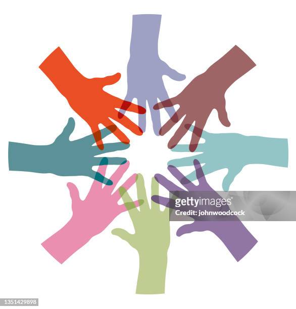touching hands circle illustration - respect stock illustrations