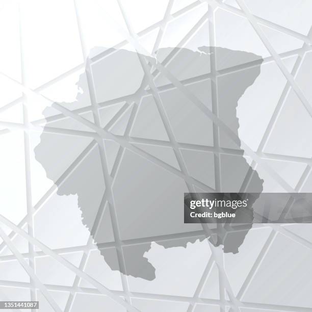 stockillustraties, clipart, cartoons en iconen met suriname map with mesh network on white background - suriname