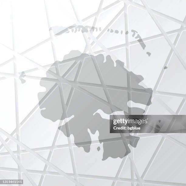 tahaa map with mesh network on white background - french polynesia stock illustrations