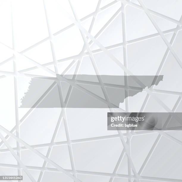 tennessee map with mesh network on white background - nashville map stock illustrations