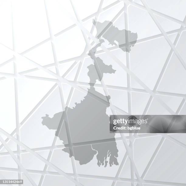 stockillustraties, clipart, cartoons en iconen met west bengal map with mesh network on white background - calcutta