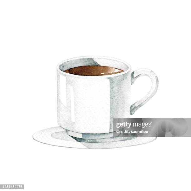 ilustraciones, imágenes clip art, dibujos animados e iconos de stock de taza de café de acuarela - porcelana china