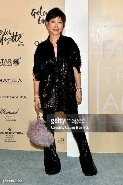 Sandra Choi attends the Fashion Trust Arabia Prize Gala on November 3, 2021 at the National Museum of Qatar in Doha. The FTA Prizes were awarded...