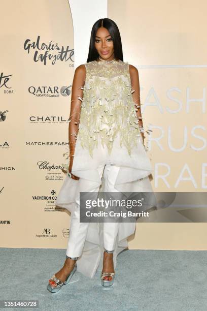Naomi Campbell attends the Fashion Trust Arabia Prize Gala on November 3, 2021 at the National Museum of Qatar in Doha. The FTA Prizes were awarded...