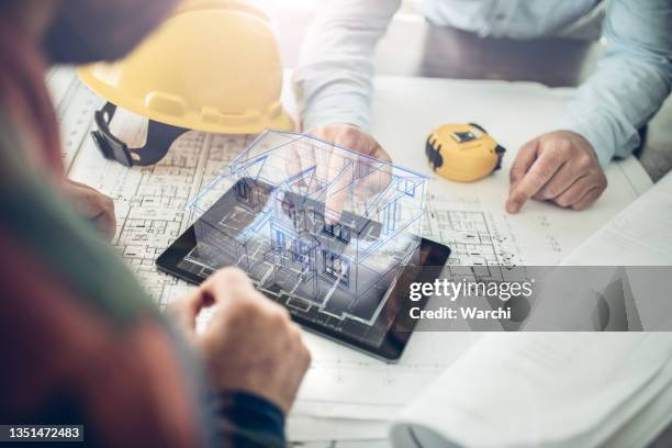 house project in virtual reality - blueprint stock pictures, royalty-free photos & images