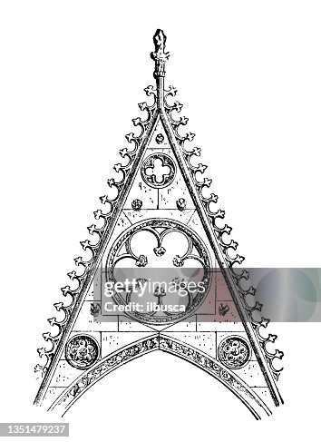 Antique illustration: Gable (architecture) Antique illustration: Gable (architecture)