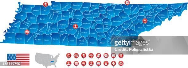 map of tennessee - nashville vector stock illustrations