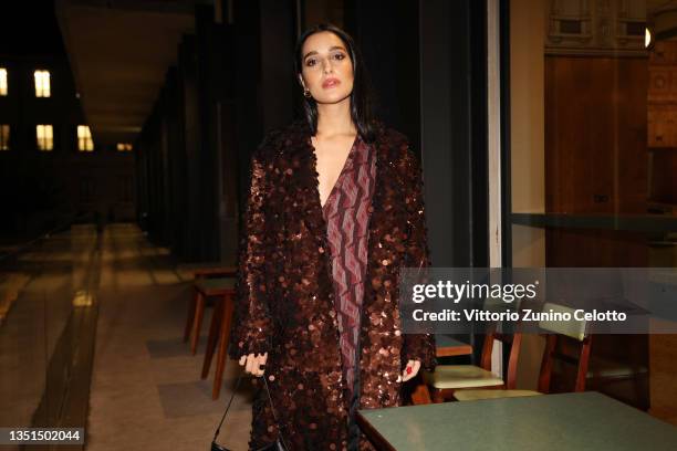 Claudia Lagona aka Levante attends the Italian première of the “The French Dispatch” by Wes Anderson at Fondazione Prada on November 04, 2021 in...