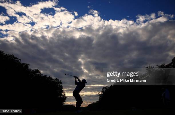 Sergio Garcia of Spain plays his shot from the 12th tee during the second round of the World Wide Technology Championship at Mayakoba on El Camaleon...