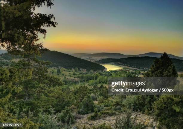 scenic view of landscape against sky during sunset - ertugrul stock pictures, royalty-free photos & images