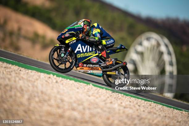 Moto3 rider Niccolò Antonelli of Italy and Avintia VR46 rides during free practice session of the MotoGP Grande Prémio Brembo do Algarve at Autodromo...