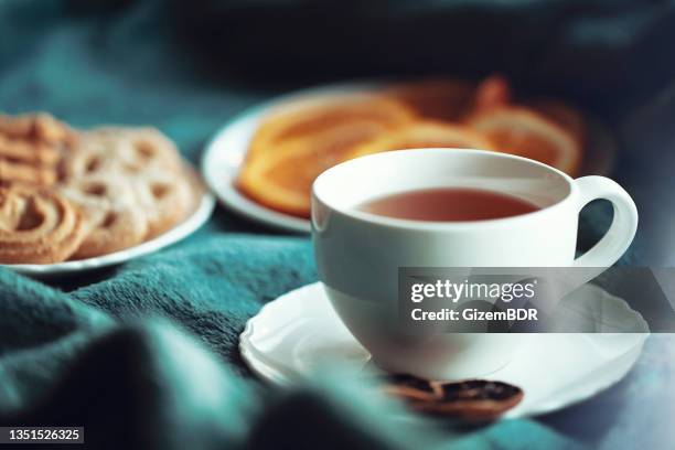 hot tea on  window. lifestyle concept - tea stock pictures, royalty-free photos & images