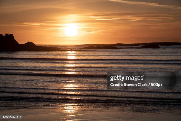 scenic view of sea against sky during sunset,sunset bay state park,united states,usa - sunset bay state park stock pictures, royalty-free photos & images