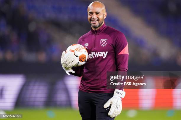 Goalkeeper Darren Randolph of West Ham United during the Group H - UEFA Europa League match between KRC Genk and West Ham United at Cegeka Arena on...