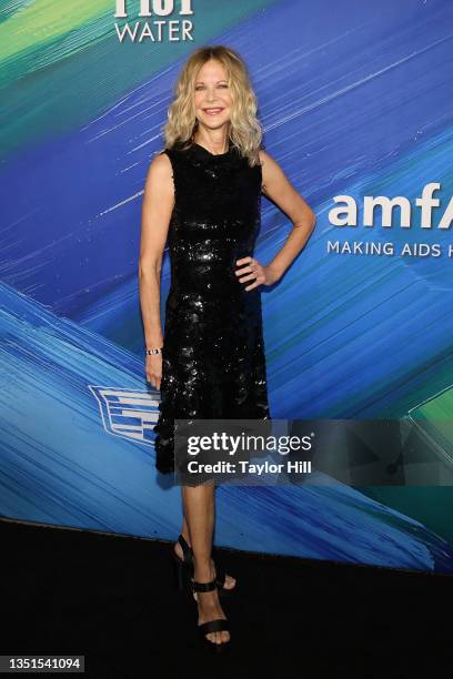 Meg Ryan attends the 2021 amfAR Gala Los Angeles at Pacific Design Center on November 04, 2021 in West Hollywood, California.