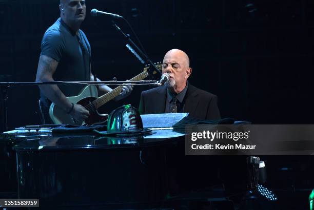 Billy Joel performs on stage at Madison Square Garden on November 05, 2021 in New York City. This show marks Billy Joel's 120th lifetime performance...