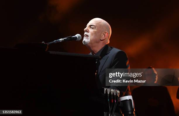 Billy Joel performs on stage at Madison Square Garden on November 05, 2021 in New York City. This show marks Billy Joel's 120th lifetime performance...