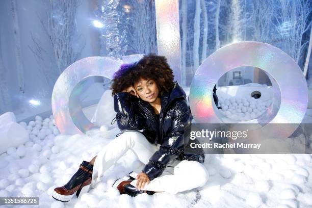 Logan Browning attends Day 4 of Alo House Winter 2021 at Alo House on November 05, 2021 in Los Angeles, California.