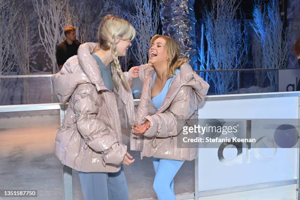 Olivia Welch and Jade Pettyjohn attend Day 4 of Alo House Winter 2021 at Alo House on November 05, 2021 in Los Angeles, California.
