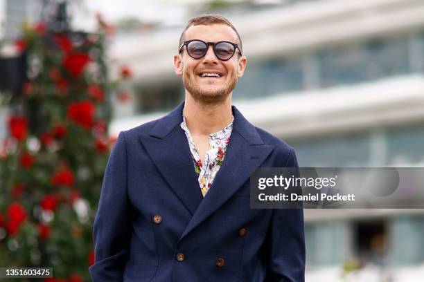 League footballer Alessandro Diamanti of Western United poses for a photograph during 2021 Paramount+ Stakes Day at Flemington Racecourse on November...