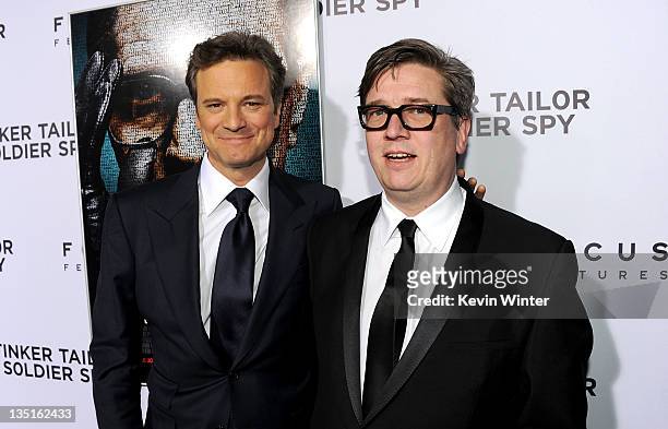 Actor Colin Firth and Director Tomas Alfredson arrive at the premiere of Focus Features' "Tinker, Tailor, Soldier, Spy" at Arclight Cinema's Cinerama...